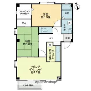 2LDKの間取り画像