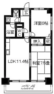 ハイツはと【5階】の間取り