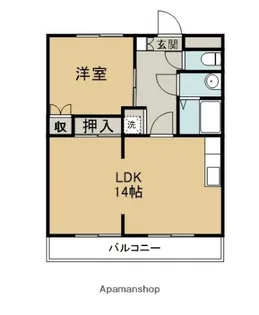 1LDKの間取り画像