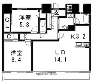 幸町シュンレジデンス【702号室】の間取り
