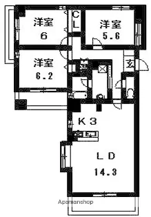 幸町シュンレジデンス【3階】の間取り