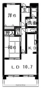 コムフォートブル松ノ内【504号室】の間取り
