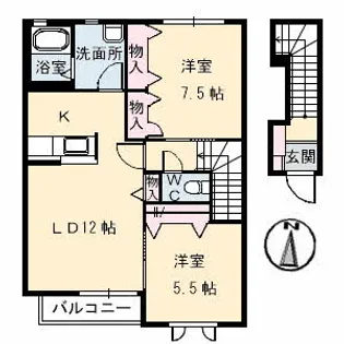 シャーメゾン ミモザ【2階】の間取り