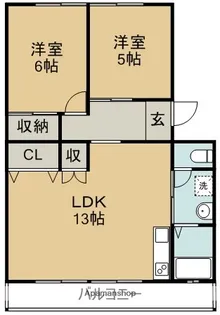 天神マンションⅠ・Ⅱ【4階】の間取り