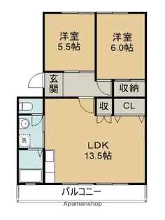 天神マンションⅠ・Ⅱ【Ⅰ-305号室】の間取り