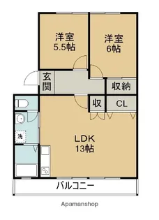天神マンションⅠ・Ⅱ【3階】の間取り