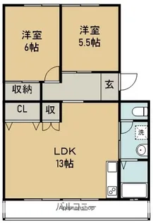 天神マンションⅠ・Ⅱ【Ⅱ-241号室】の間取り