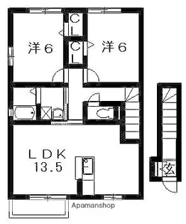 ディアコート弐番館【A205号室】の間取り