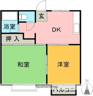 ハイツ森AB【B102号室】の間取り