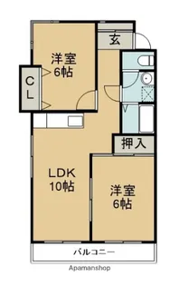 プレジデントハイツ新浜【1階】の間取り
