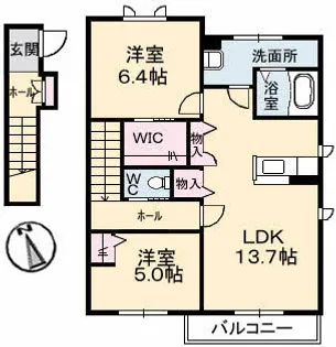 シャーメゾン レ・フレール Ⅰ【2階】の間取り
