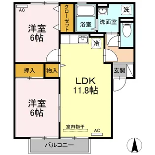 ファミール千鳥ヶ浜【1階】の間取り