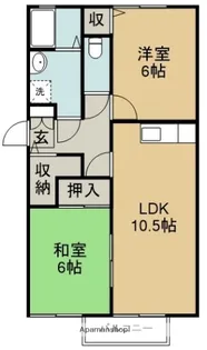 サンフレール柏原【103号室】の間取り