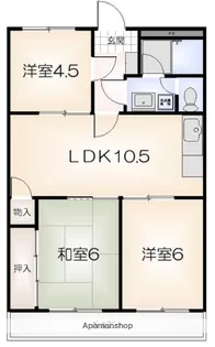 東洋ハイツ【4階】の間取り