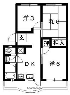 第1ますやマンション【403号室】の間取り