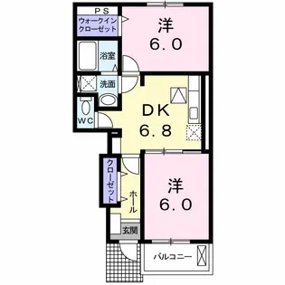 サニープレイスB【1階】の間取り