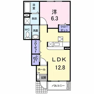 アンジェリカ B【1階】の間取り