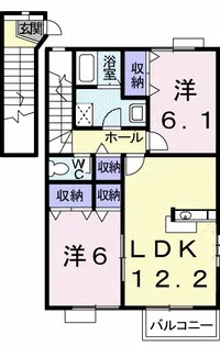 デュエル ミサキⅢ A【2階】の間取り
