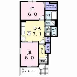 クレセント Ⅰ【1階】の間取り