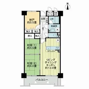 2SLDKの間取り画像