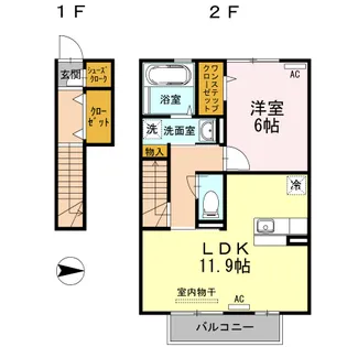 1LDKの間取り画像