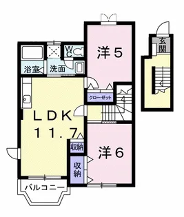 ソレイユ・ルヴァンA【2階】の間取り
