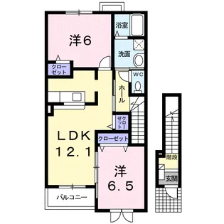 サンライズ貴園B【2階】の間取り