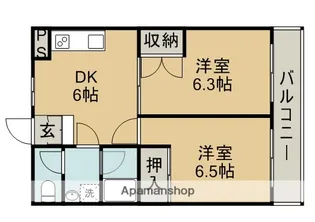 ソレイユ1番館【2階】の間取り