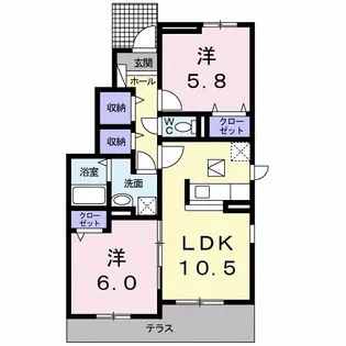 カーサ・セレーノA【1階】の間取り