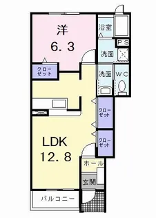 1LDKの間取り画像