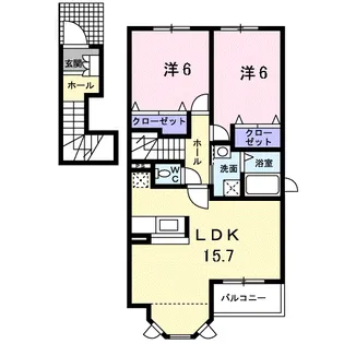 シャン・ドゥ・フルール【2階】の間取り