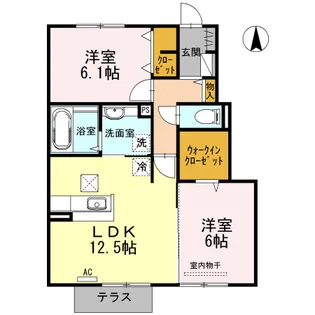 リアン【1階】の間取り