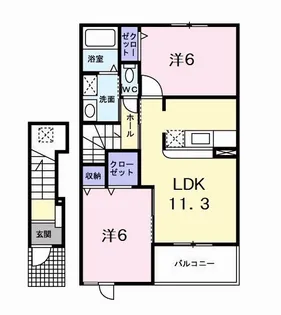 アプリコット・サン B【2階】の間取り
