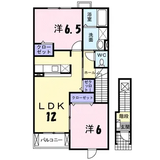 プラシード本浦 B【2階】の間取り