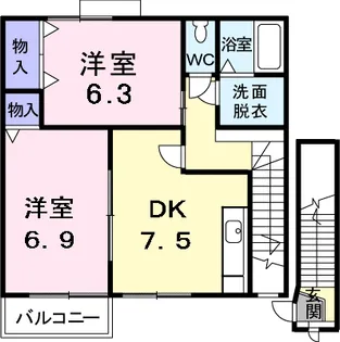 Vシャトー アロースリーⅡ【2階】の間取り