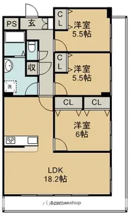 バロンズコート【101号室】の間取り