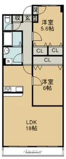 バロンズコート【203号室】の間取り