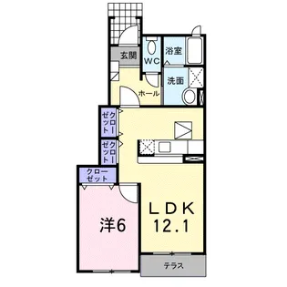 1LDKの間取り画像