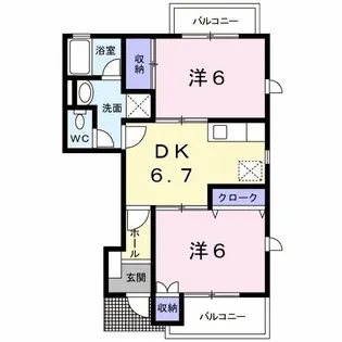 ハーブマンション 武中【1階】の間取り