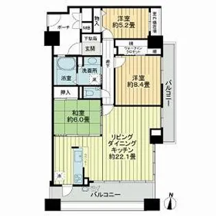 サーパス吉野橋【11階】の間取り