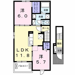 エヴェリーナⅢ【2階】の間取り