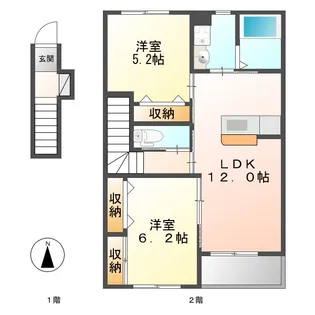 ビニグリーン末広【2階】の間取り