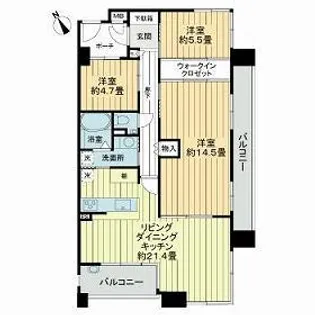 サーパス県庁東【11階】の間取り
