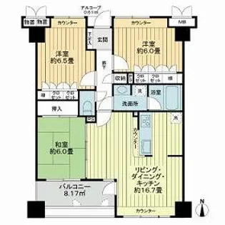 サーパス吉野本町【0505号室】の間取り
