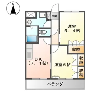 ヴューテラス藍住【2階】の間取り