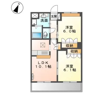 コートヴェール中島田【1階】の間取り