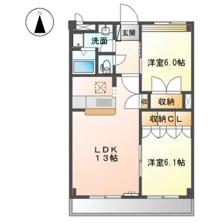 グレースヴィラ中吉野【1階】の間取り