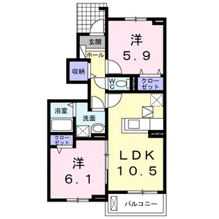 エトワール沖洲B【1階】の間取り