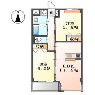 レーグル2番館【3階】の間取り