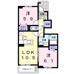 パーク アクシスオスト B【1階】の間取り
